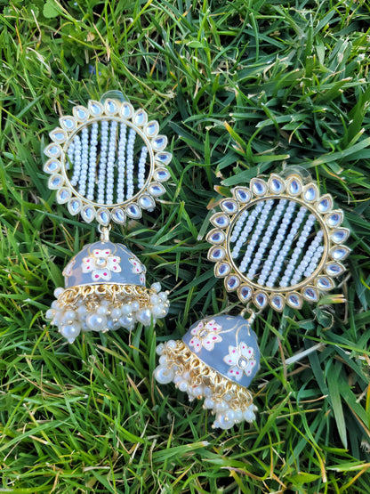 Lightweight Meenakari Jhumki Earrings