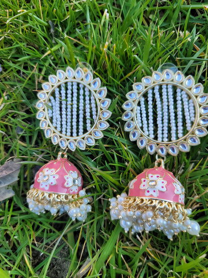 Lightweight Meenakari Jhumki Earrings