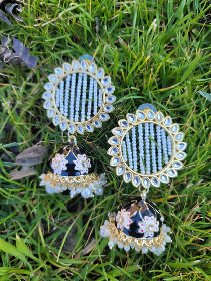 Lightweight Meenakari Jhumki Earrings