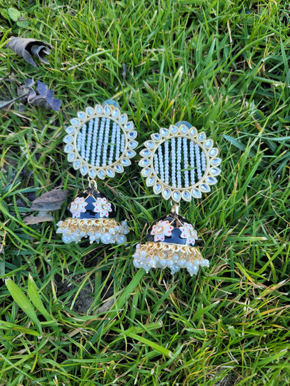 Lightweight Meenakari Jhumki Earrings