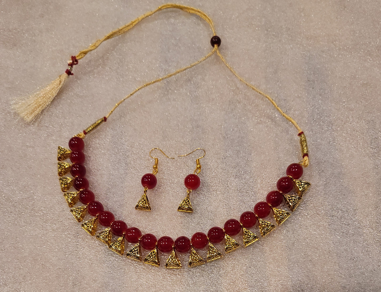 New Design Necklace Set Maroon