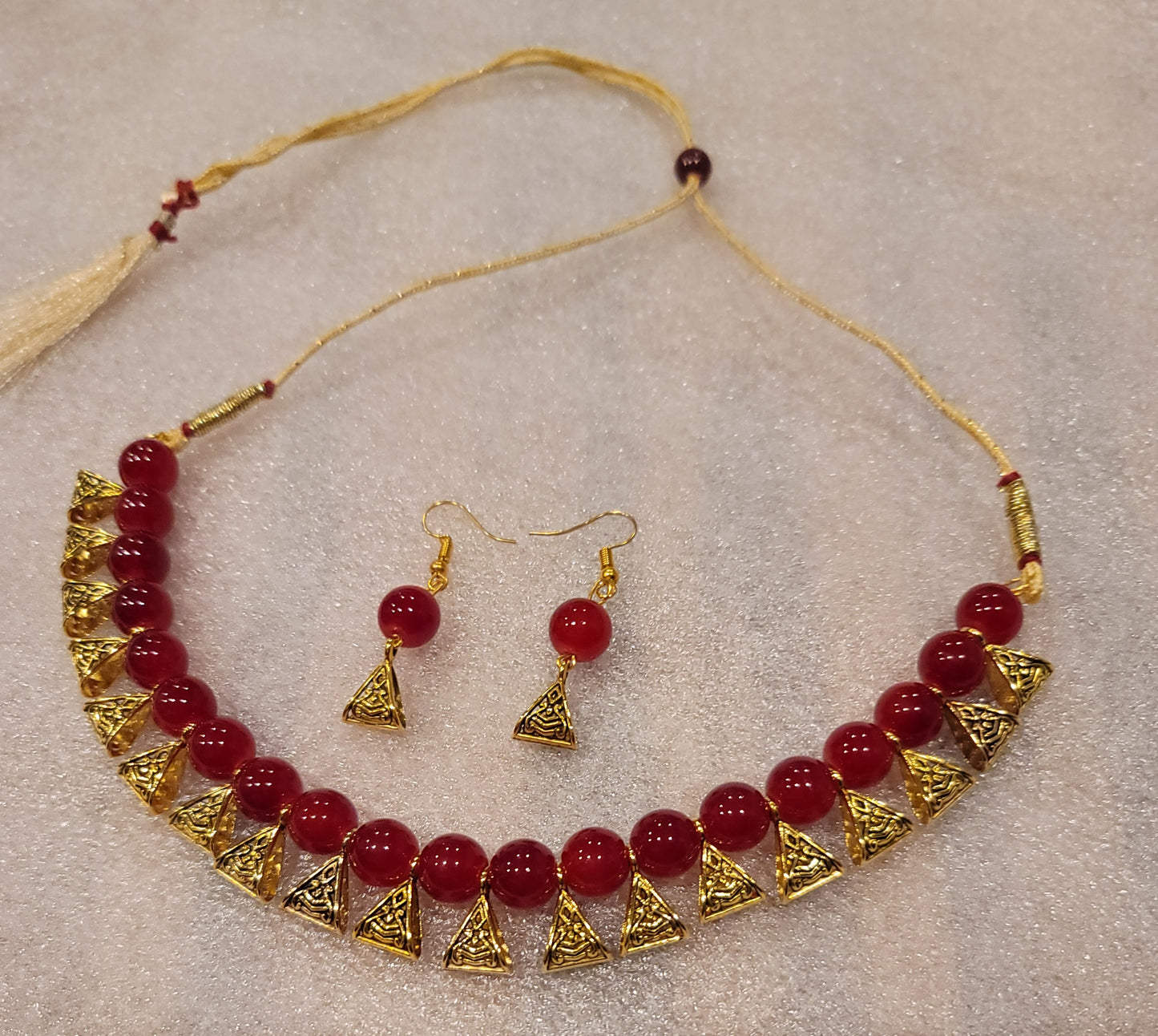 New Design Necklace Set Maroon