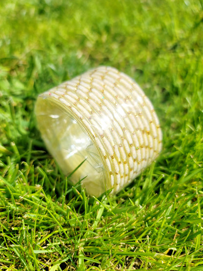 Fancy Glass Bangles (Off White)