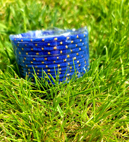 Fancy Glass Bangles (Blue)