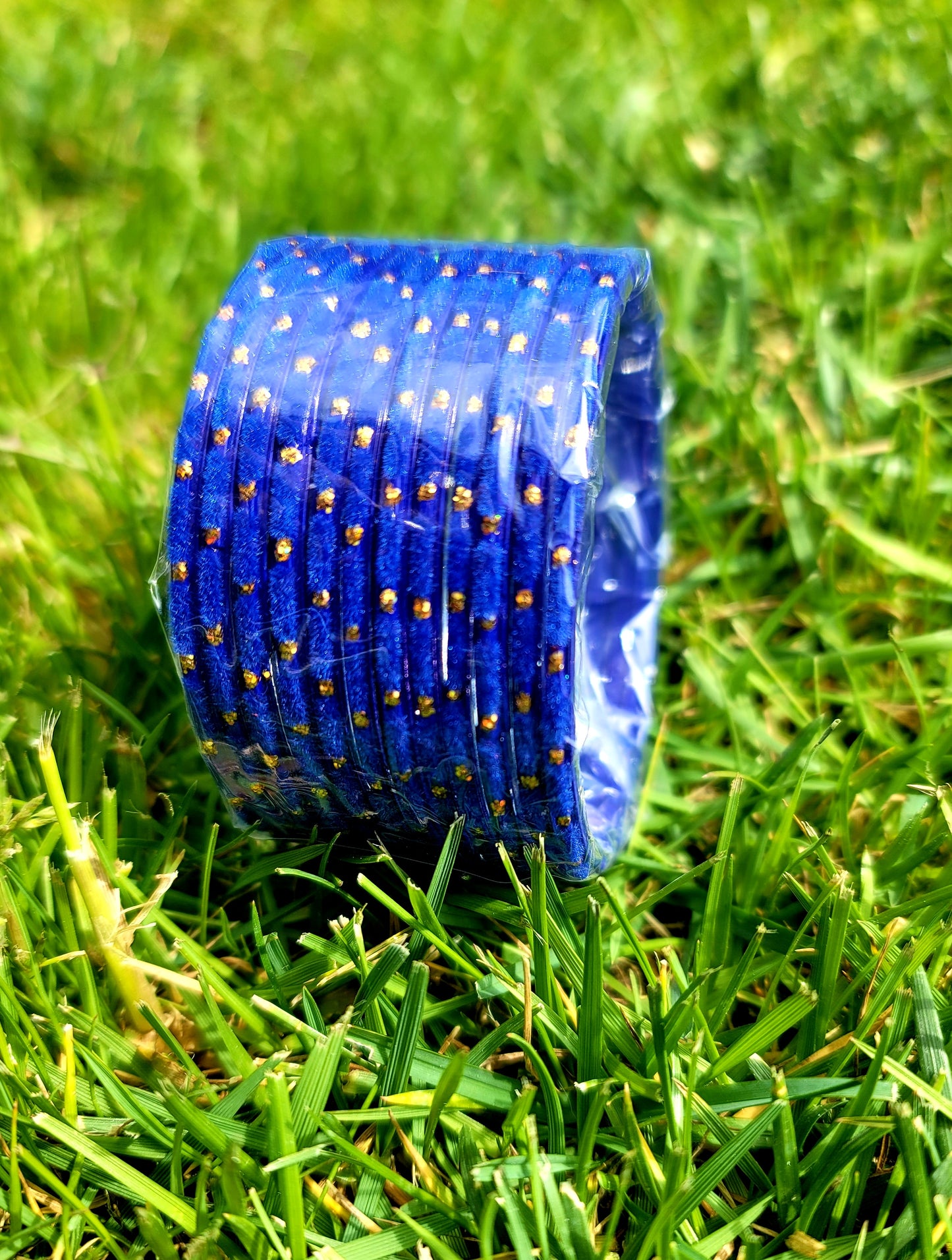 Fancy Glass Bangles (Blue)