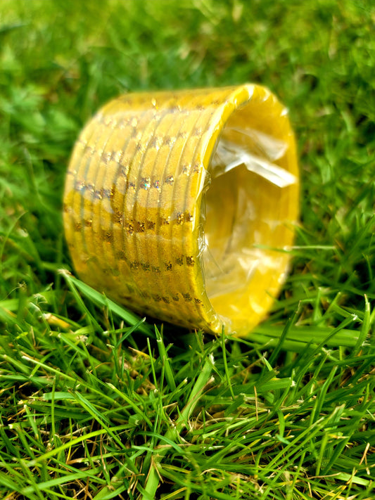 Fancy Glass Bangles (Yellow)