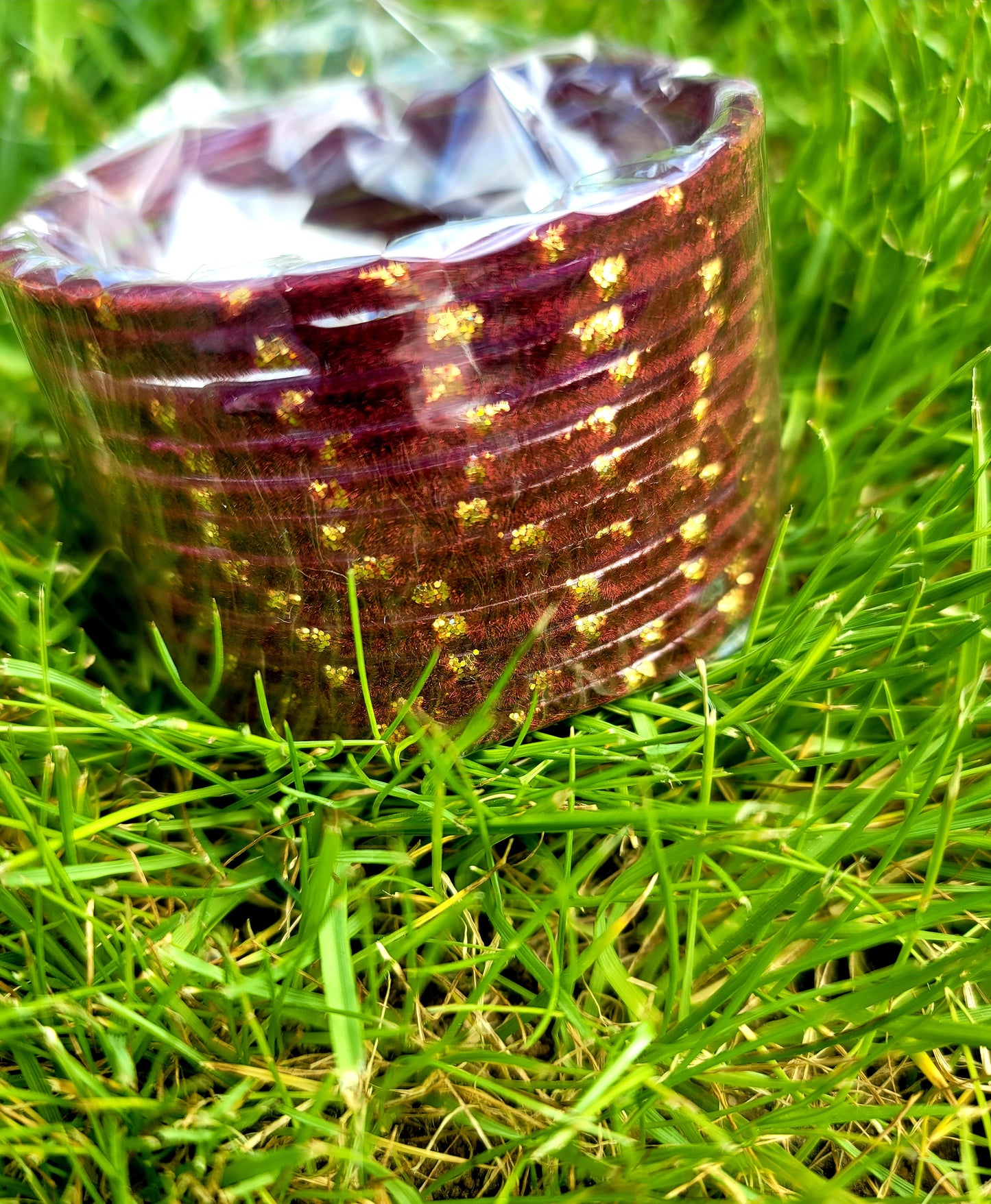 Fancy Glass Bangles (Maroon)