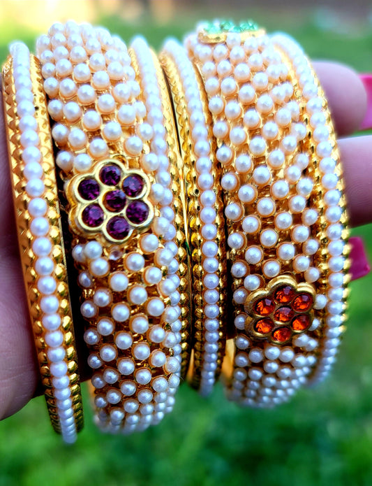 Designer Pearl Studded Gold-Plated image 3
