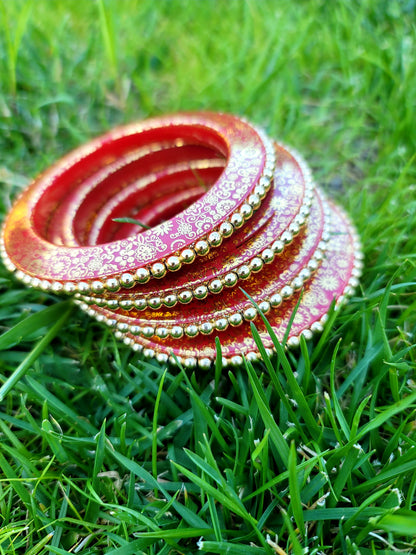 Acrylic Hand Crafted Bangles (Kada) Set Jaipuri