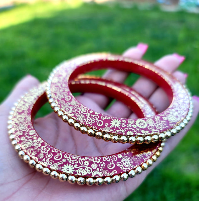 Acrylic Hand Crafted Bangles (Kada) Set Jaipuri