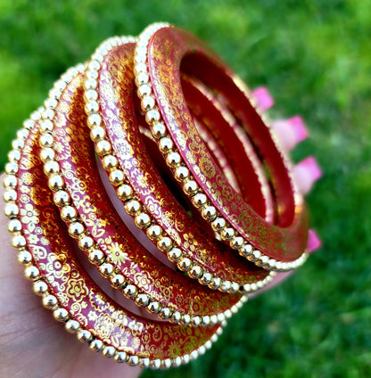 Acrylic Hand Crafted Bangles (Kada) Set Jaipuri