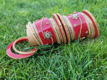 Bridal Acrylic Handmade Chuda (Maroon)