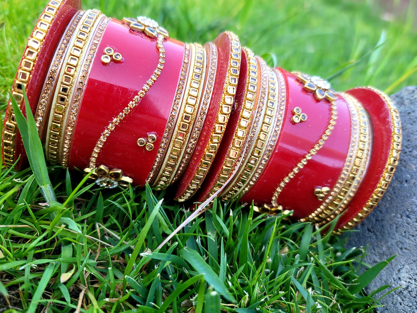 Bridal Acrylic Handmade Chuda (Maroon)