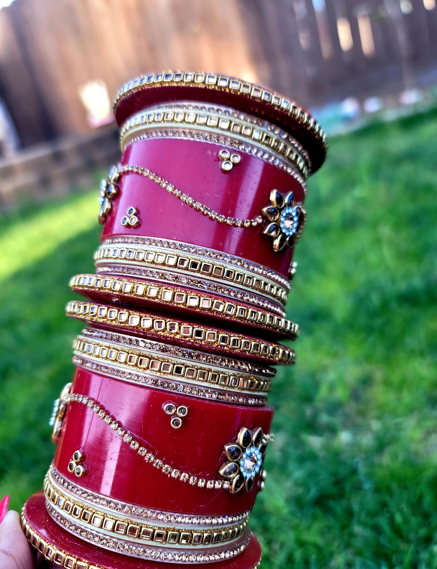 Bridal Acrylic Handmade Chuda (Maroon)