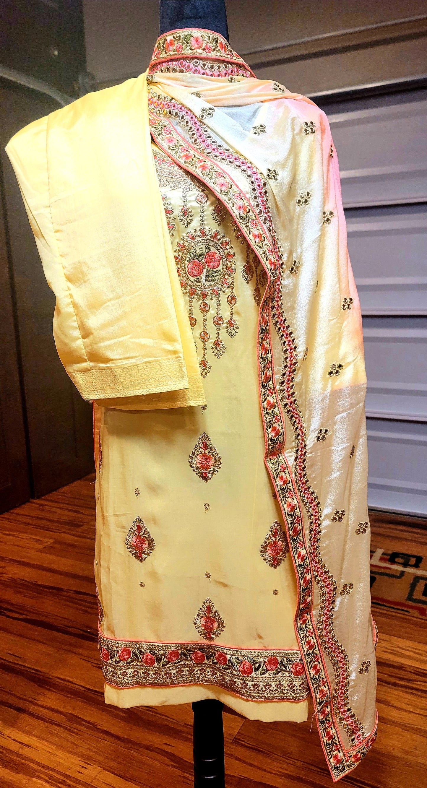 Designer Boutique Piece Punjabi Suit (Yellow)