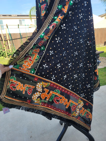 Punjabi Mutiyar Heavy Embroidery Fulkari Dupatta