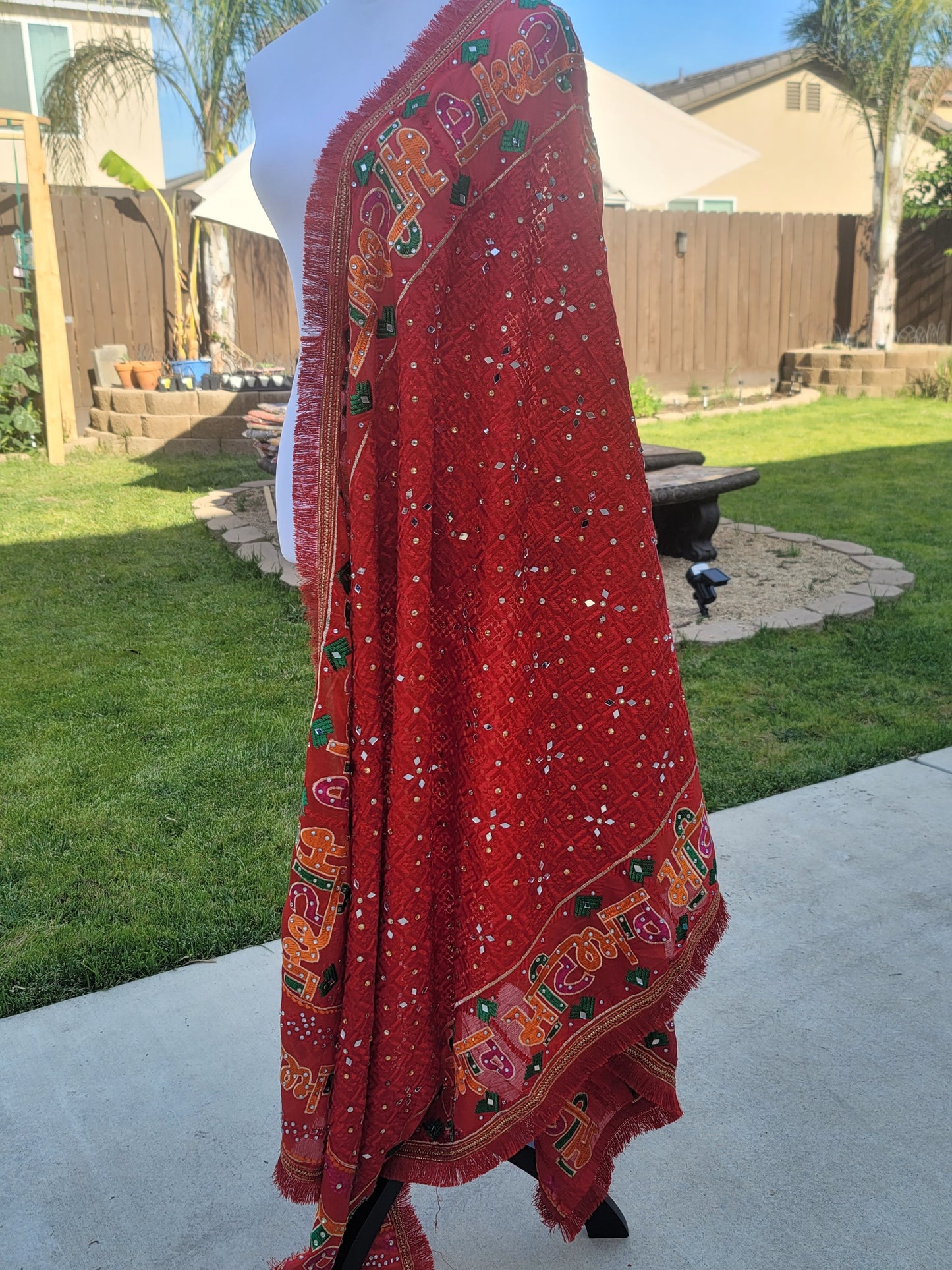 Punjabi Mutiyar Heavy Embroidery Fulkari Dupatta