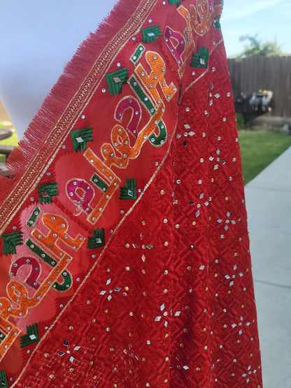 Punjabi Mutiyar Heavy Embroidery Fulkari Dupatta