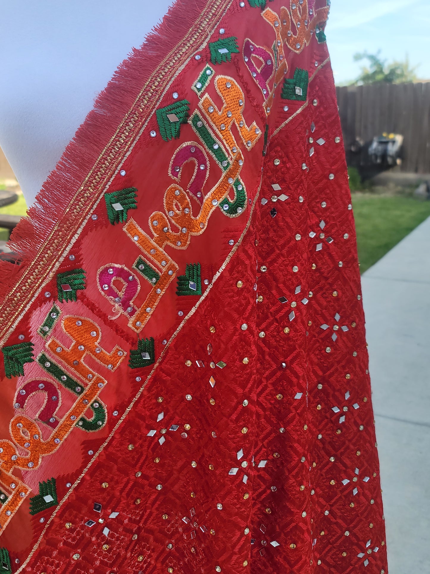 Punjabi Mutiyar Heavy Embroidery Fulkari Dupatta