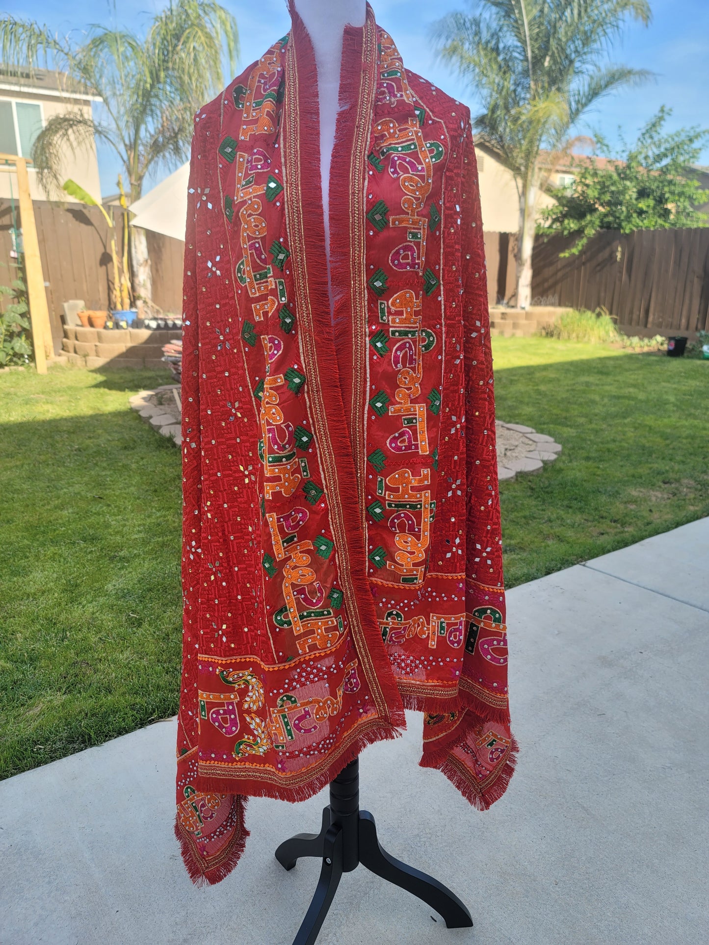 Punjabi Mutiyar Heavy Embroidery Fulkari Dupatta