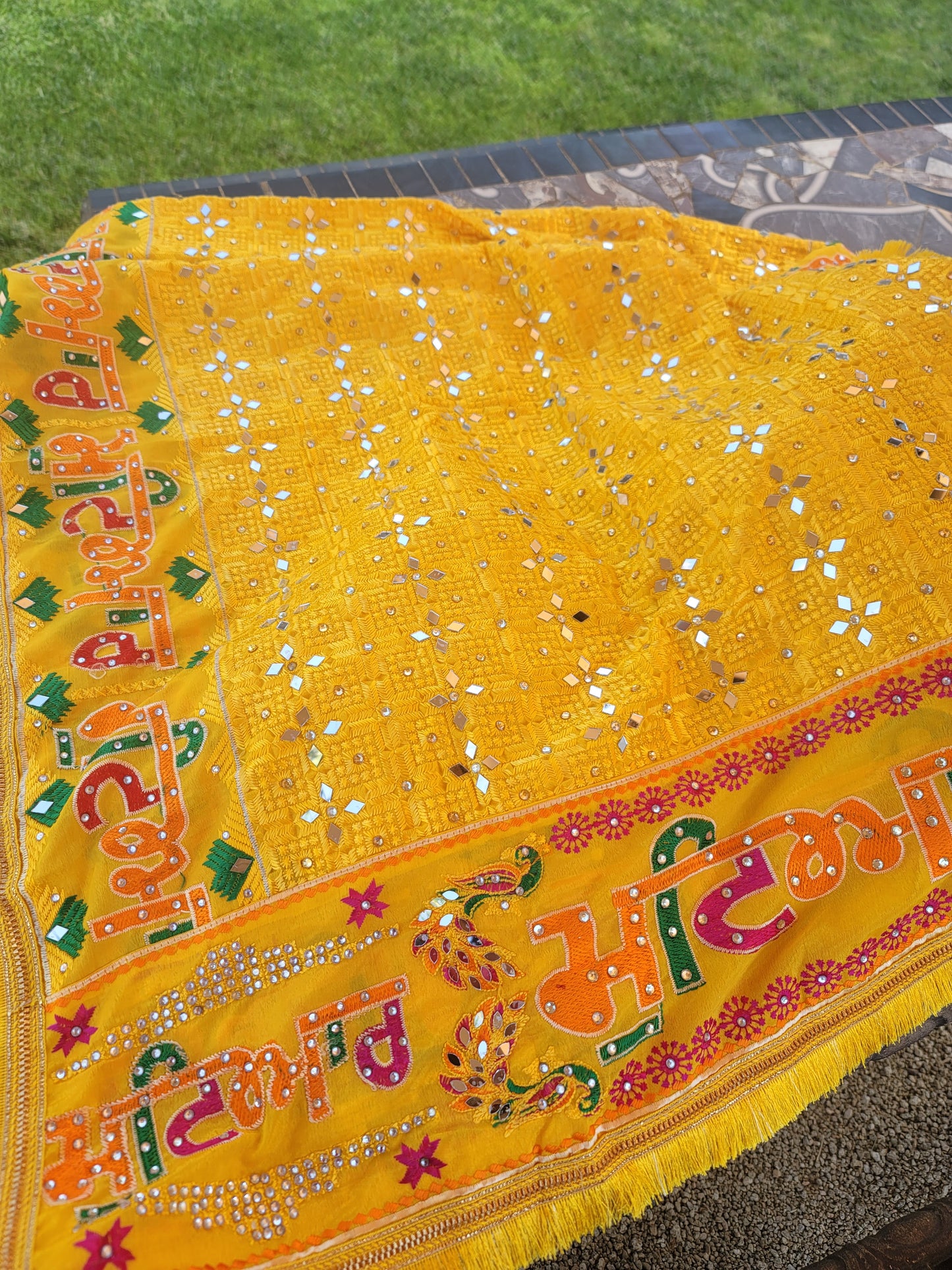 Punjabi Mutiyar Heavy Embroidery Fulkari Dupatta