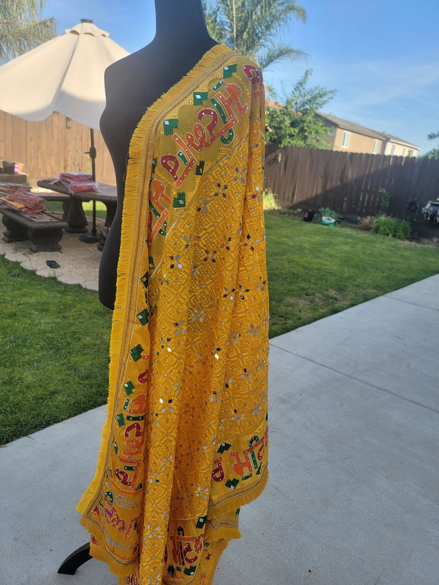 Punjabi Mutiyar Heavy Embroidery Fulkari Dupatta