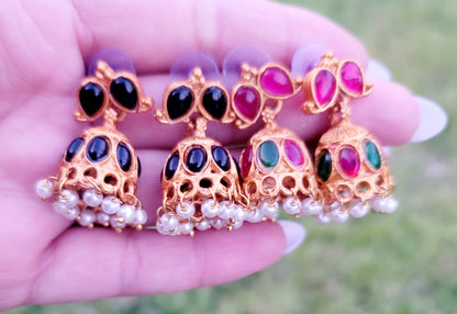 2 in 1 Choker Set With 2 Pairs of Jhumki