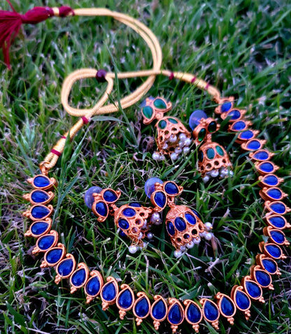 2 in 1 Choker Set With 2 Pairs of Jhumki