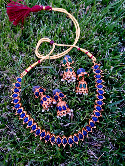 2 in 1 Choker Set With 2 Pairs of Jhumki