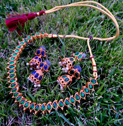 2 in 1 Choker Set With 2 Pairs of Jhumki