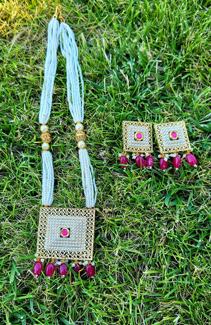 Real Polki High End Mala Set With Lightweight Studs