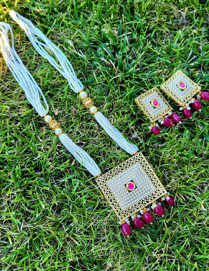 Real Polki High End Mala Set With Lightweight Studs