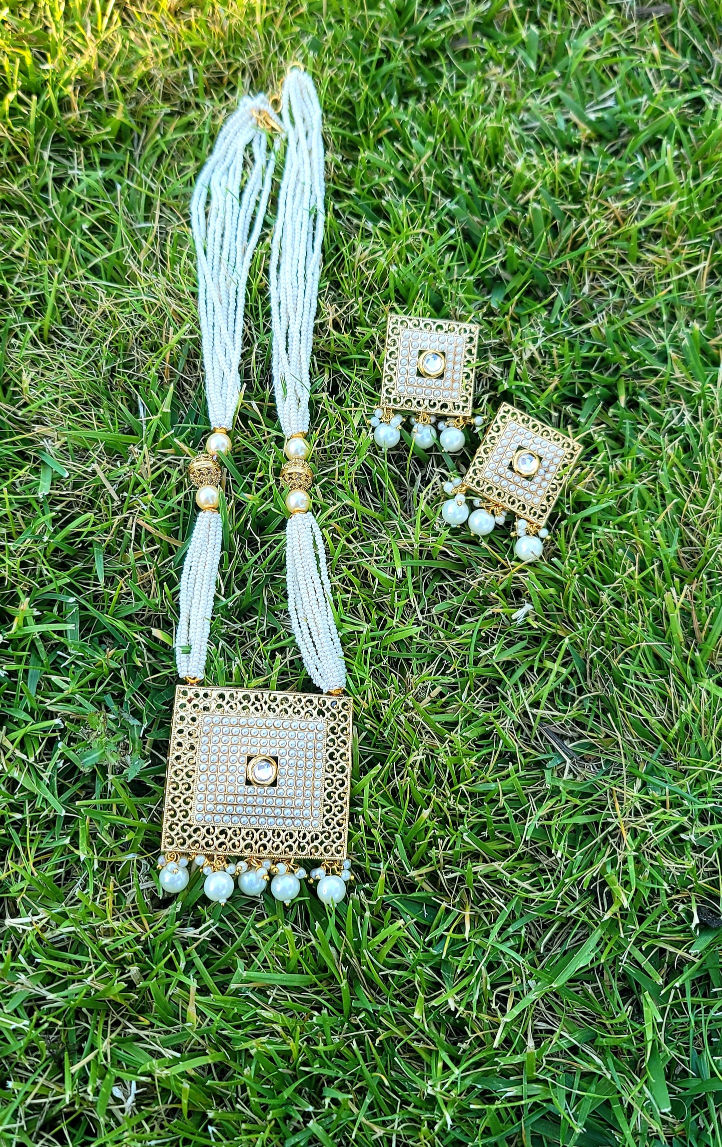 Real Polki High End Mala Set With Lightweight Studs