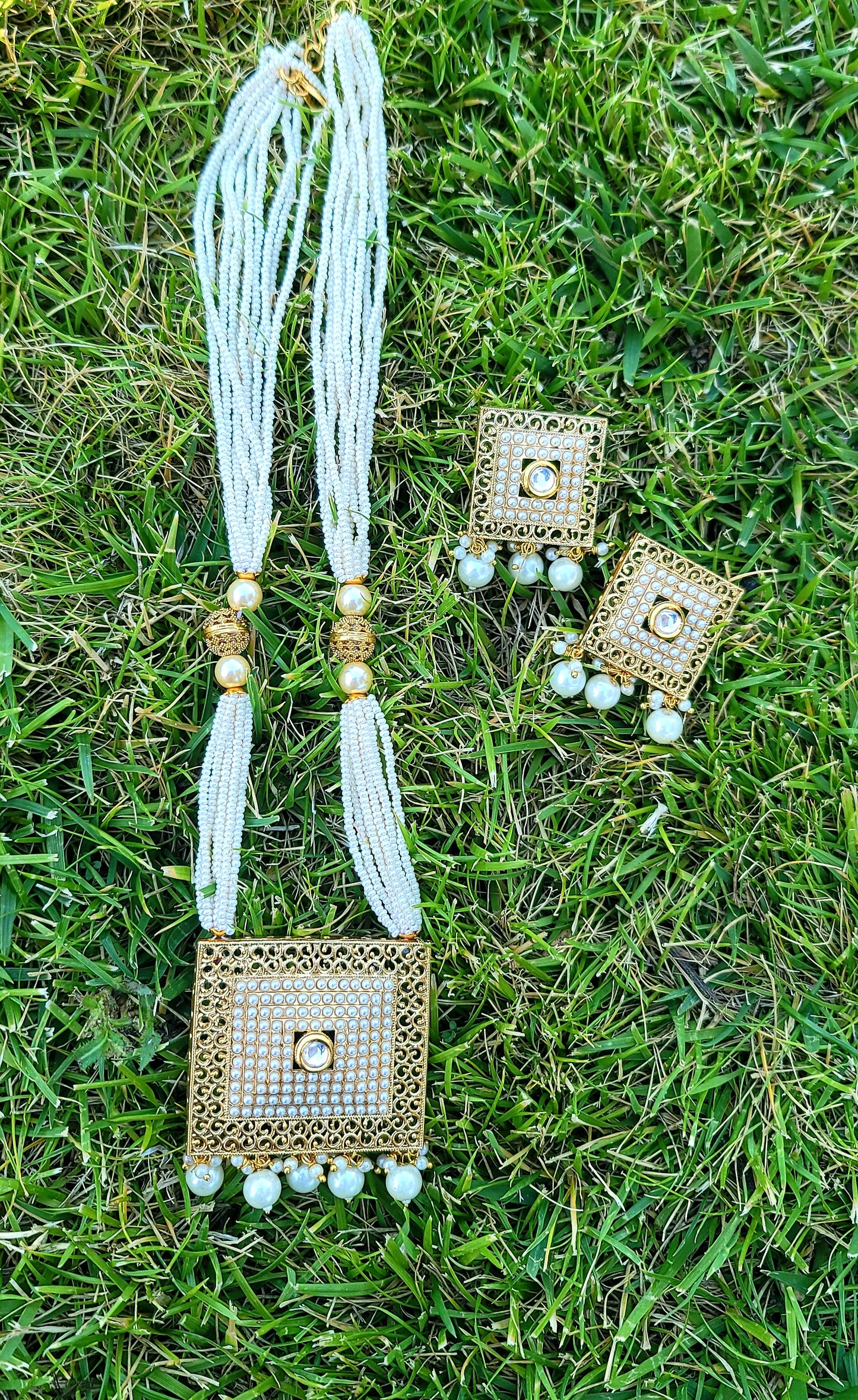 Real Polki High End Mala Set With Lightweight Studs