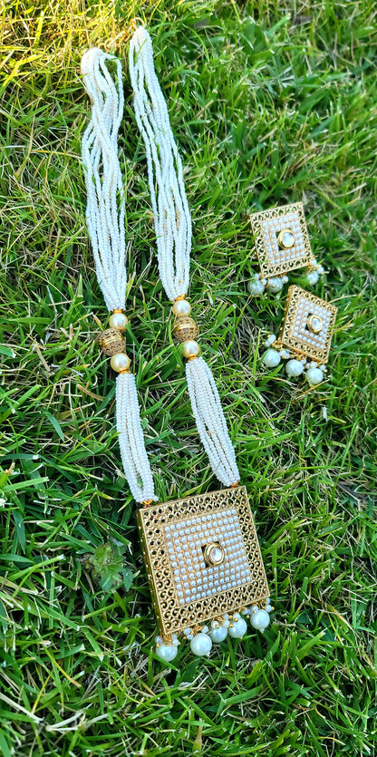 Real Polki High End Mala Set With Lightweight Studs