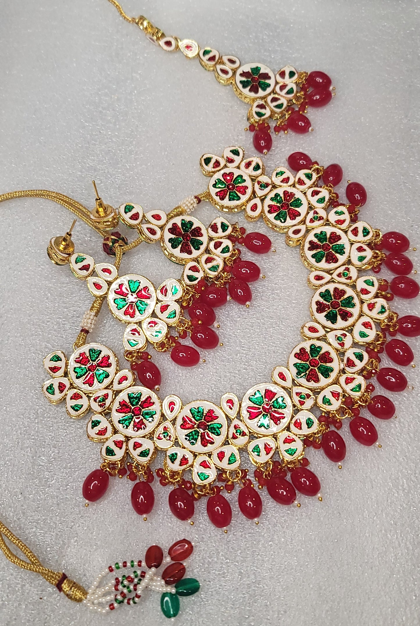 High Quality Designer Meenakari Kundan Necklace Set