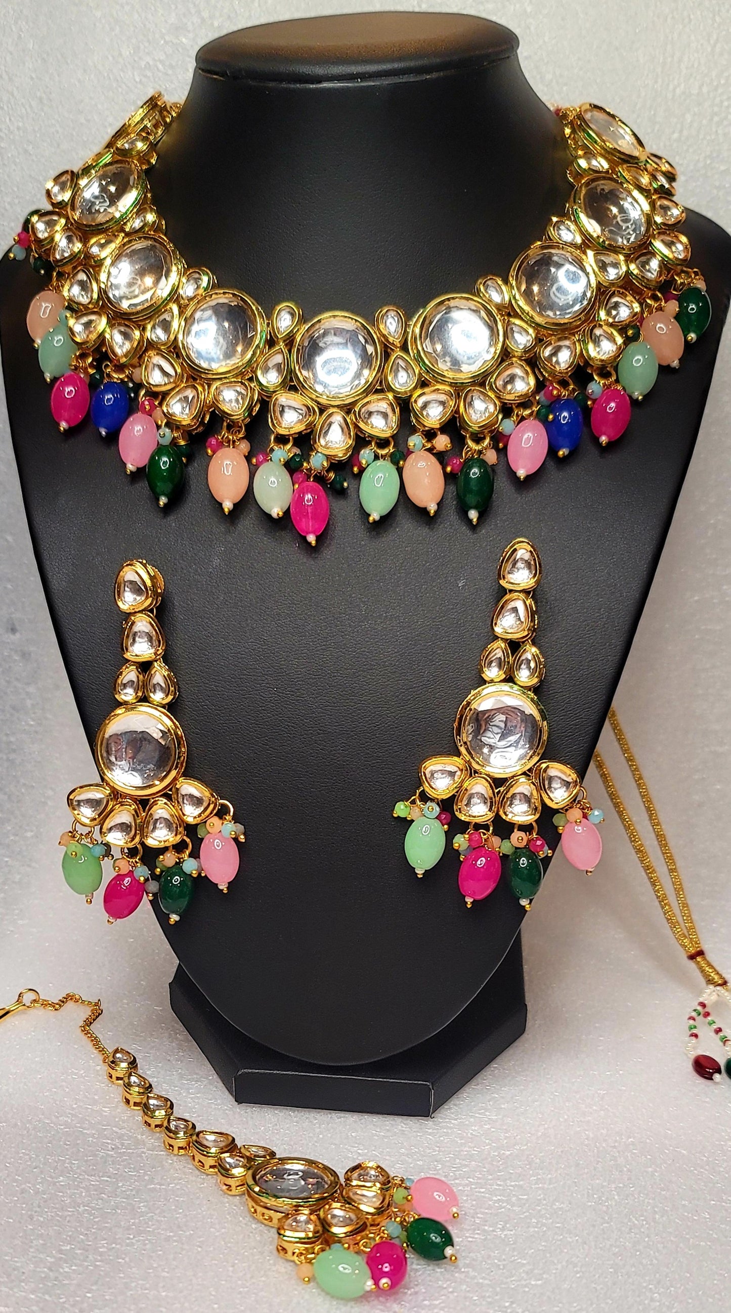 High Quality Designer Meenakari Kundan Necklace Set