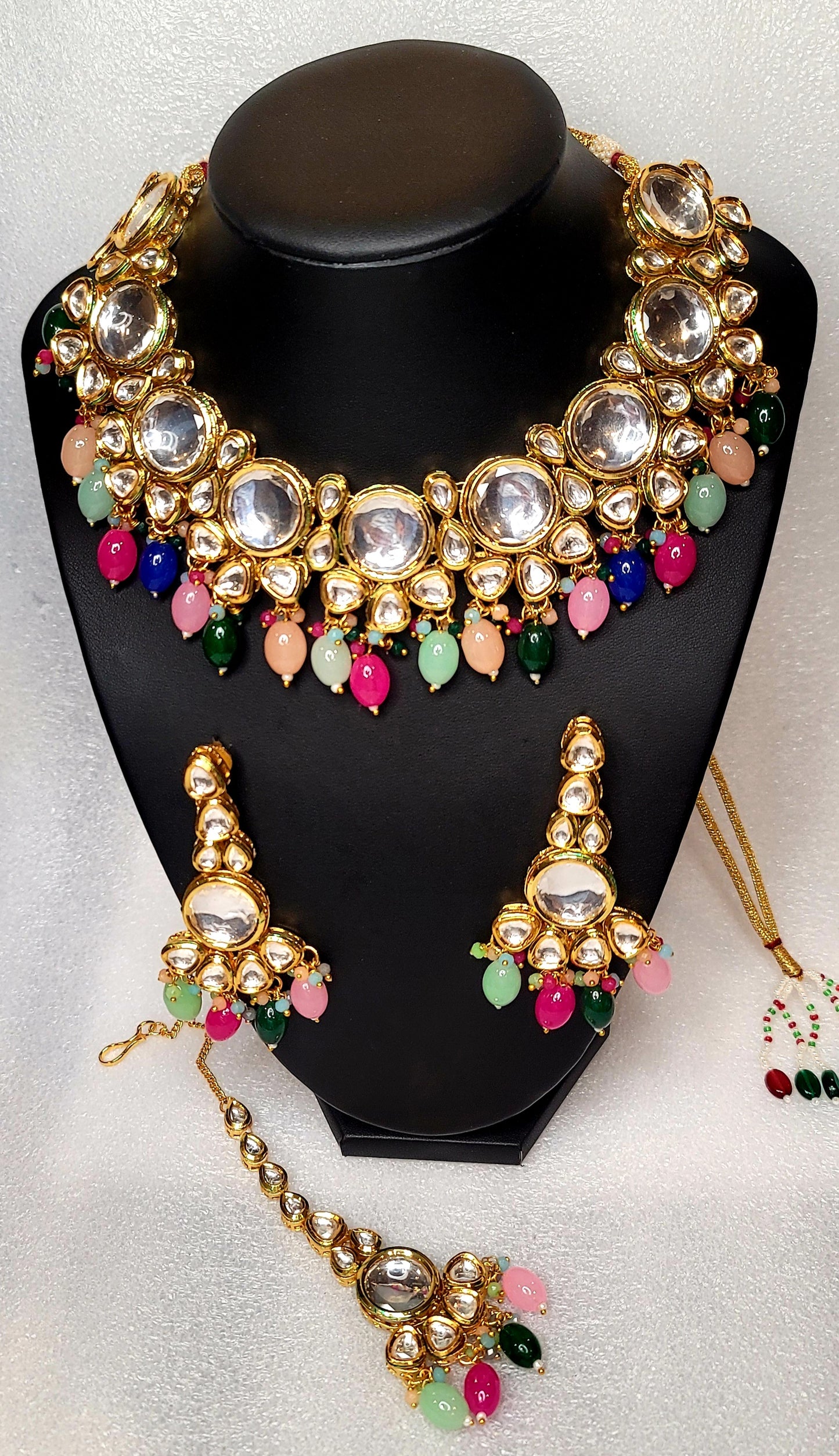 High Quality Designer Meenakari Kundan Necklace Set