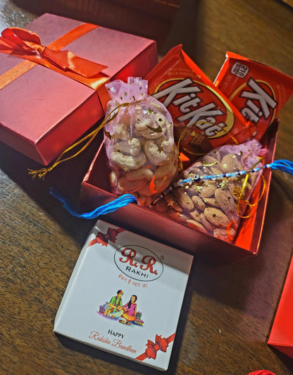 Rakhi Hamper With Rakhi & Dry Fruit (3×4 Inches Pouch)