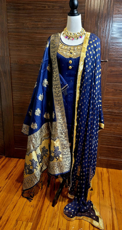 All Occation Wear Punjabi Suit With 2 Dupattas