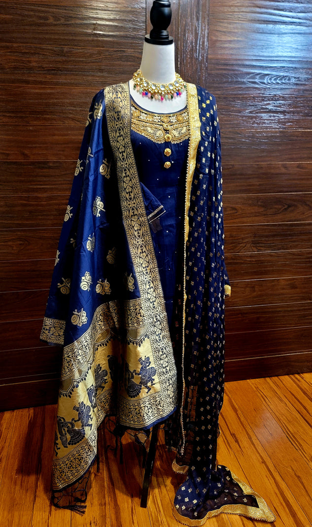 All Occation Wear Punjabi Suit With 2 Dupattas