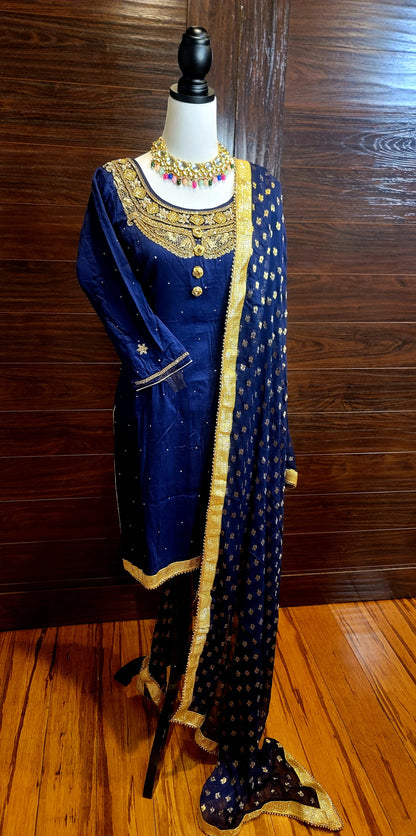 All Occation Wear Punjabi Suit With 2 Dupattas