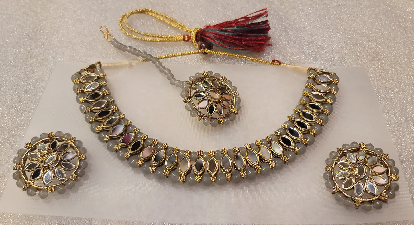 Mirror Stoned Choker Set