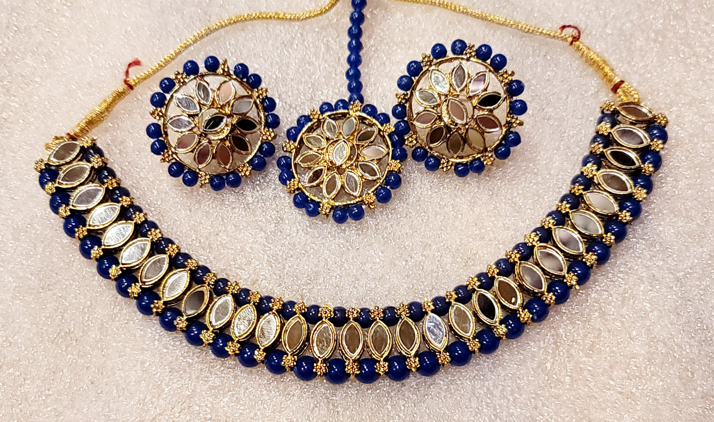 Mirror Stoned Choker Set