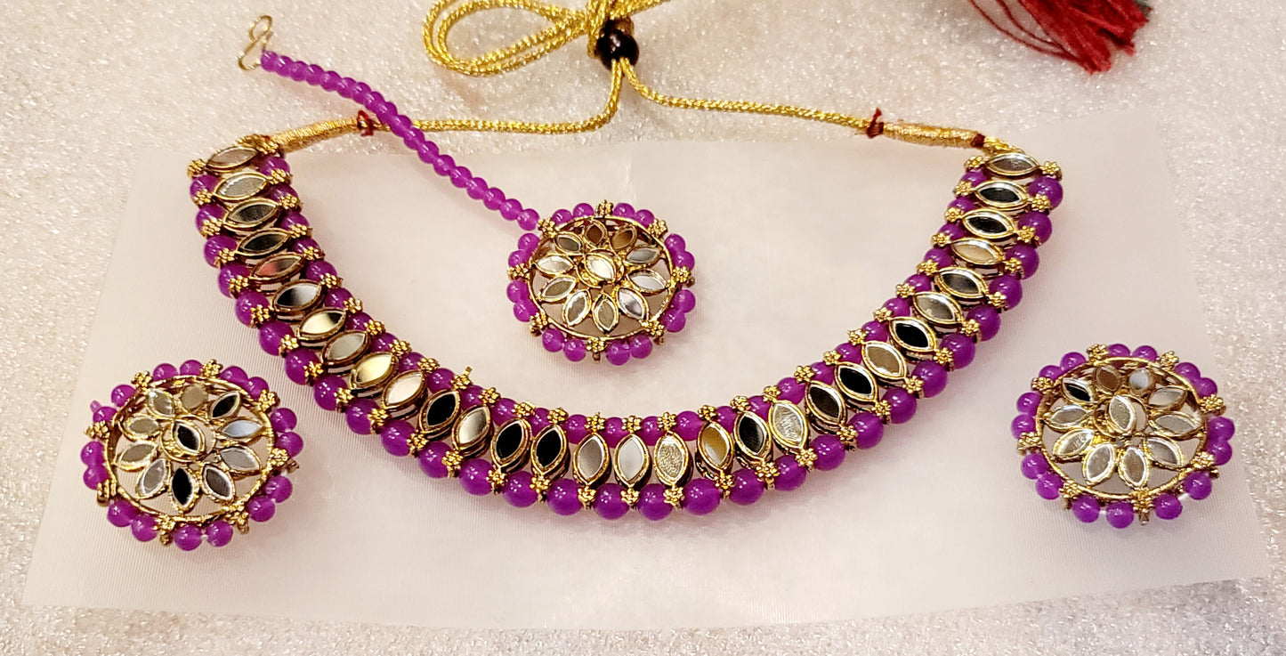 Mirror Stoned Choker Set