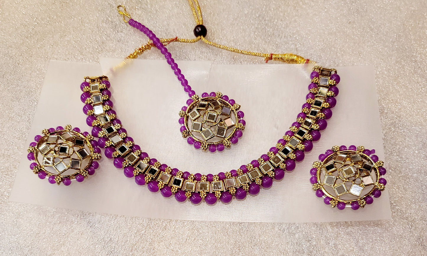 Mirror Stoned Choker Set