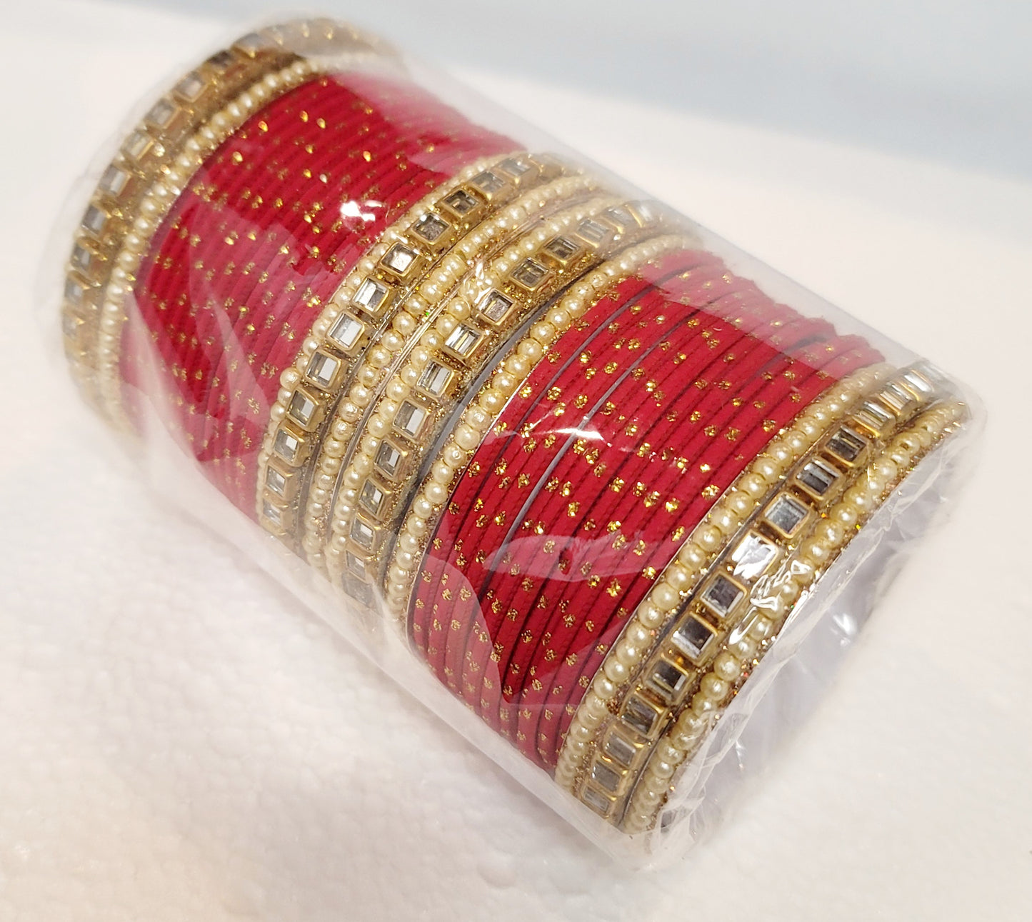 Designer Bangle Set (Red)