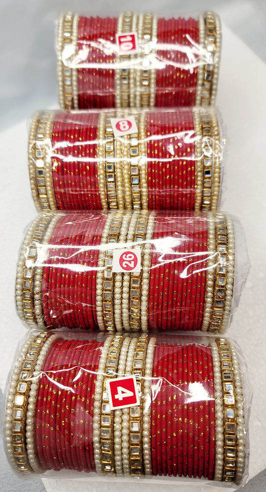 Designer Bangle Set (Red) image 3