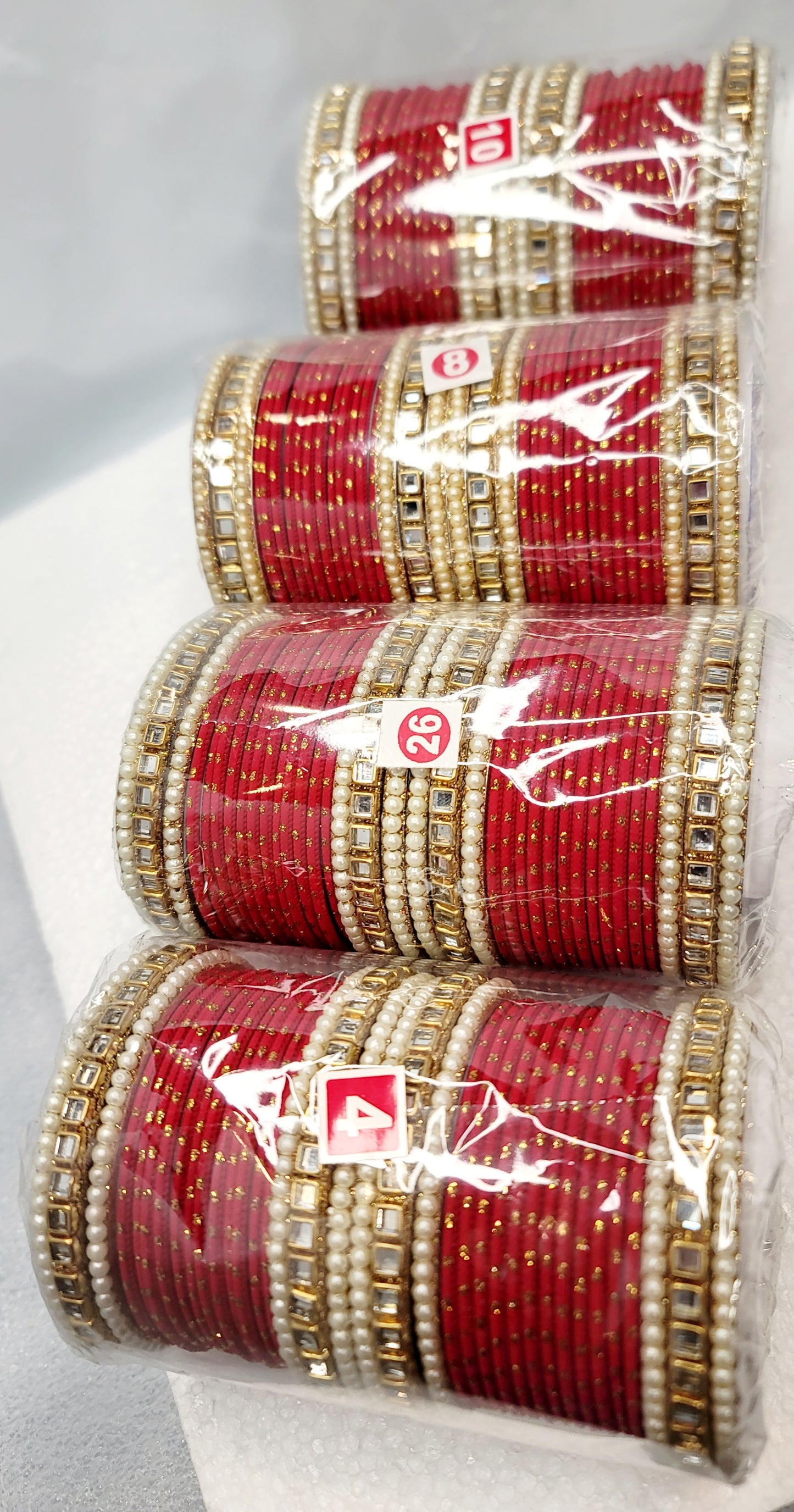 Designer Bangle Set (Red)