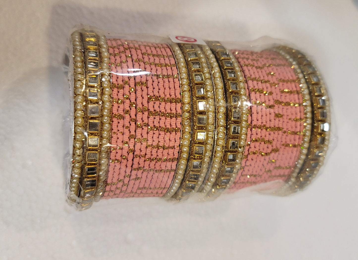 Designer Bangles Set (Carrot Peach)